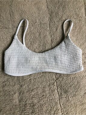 Y2K Hollister White Smocked Bikini Top Mermaid Core Bridal